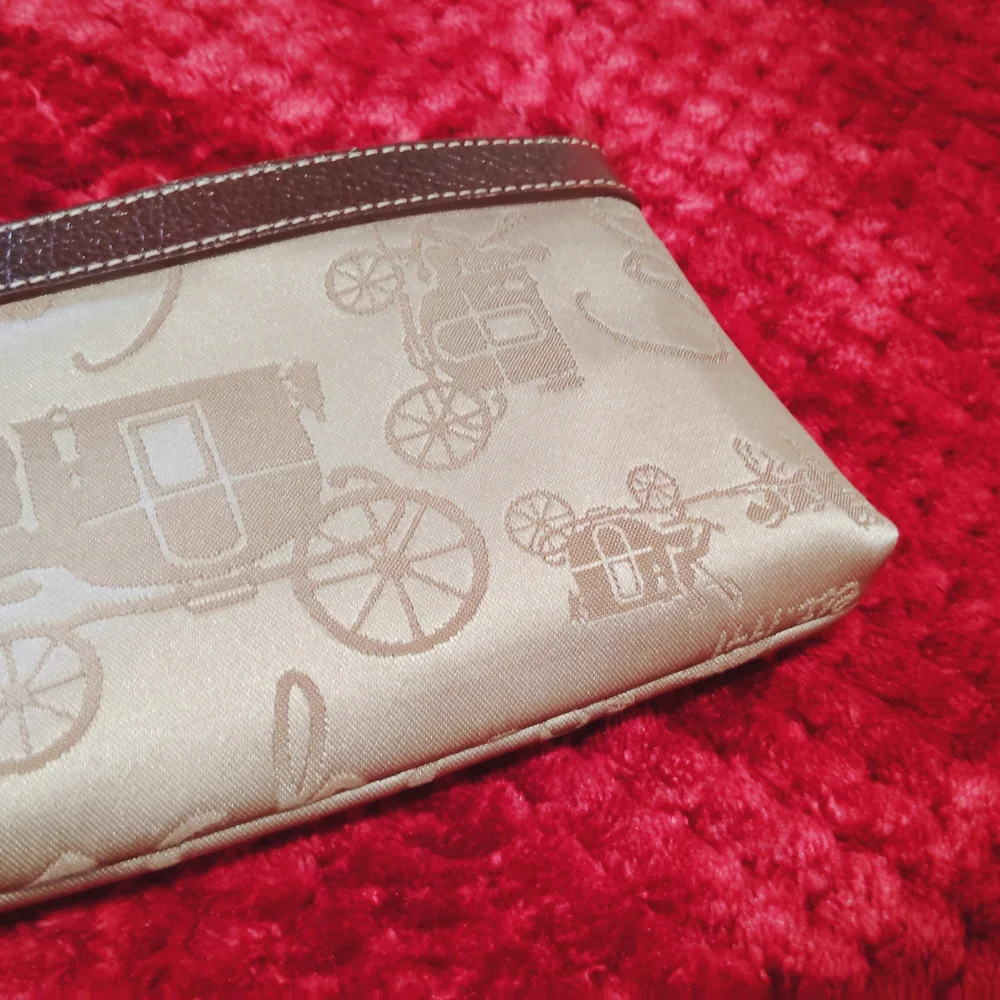 Coach Beige and Dark Brown Wristlet